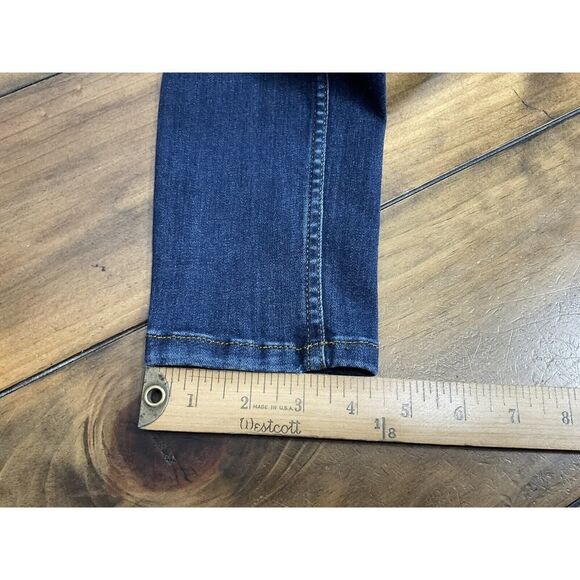Free People Woman's Size 27 Denim Skinny Dark Blue Distressed Jeans - Picture 8 of 9